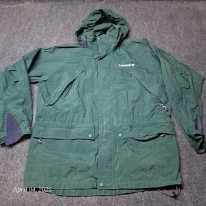 Timberland Lightweight Nylon Windbreaker Hooded Jacket Men Size Medium